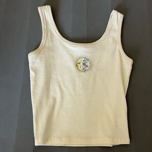 Cropped moon and flowers tank!